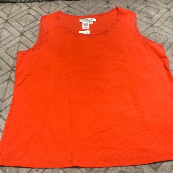 Coldwater creek orange lace trimmed tank size M - Picture 1 of 5